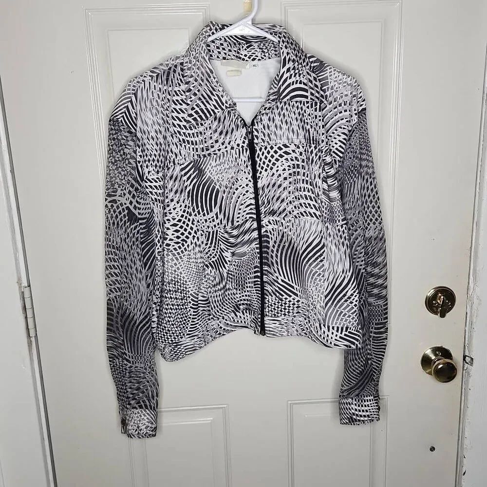 Y2K AMERICAN Opalescense  Black And Whiite  Lightweight Jacket Women's Size XL